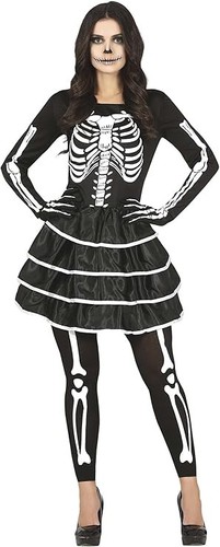Skelett lady kostüm damen - skelett,